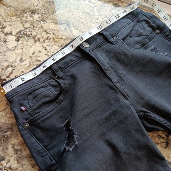 W27 L29 Vigoss Jeans Women The Chelsea Skinny Stretch Dark Low Rise Distressed - Picture 9 of 16